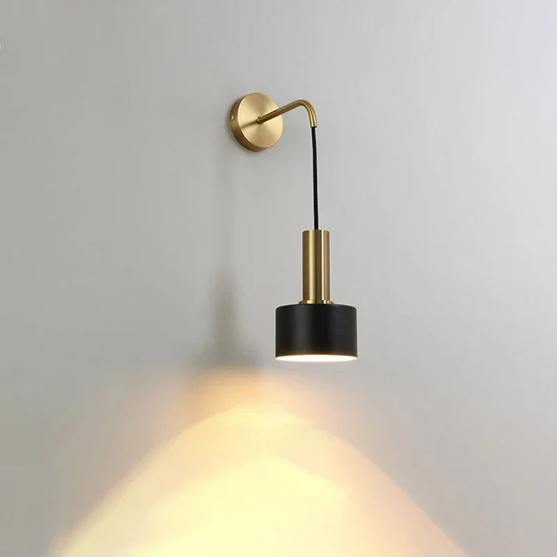 Modern Black Gold Adjustable Wall Lamp Sconce for Indoor Reading E27