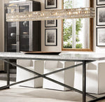 Crystal LED Linear Chandelier for Kitchen Island Dining Room