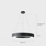 Modern Iron Art Circle LED Pendant Lights - Black White Metal Ringoffsetof.