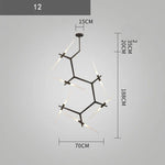 Branch Suspension Pendant Light - Gold Black G9 LED Iron Glass Fixture