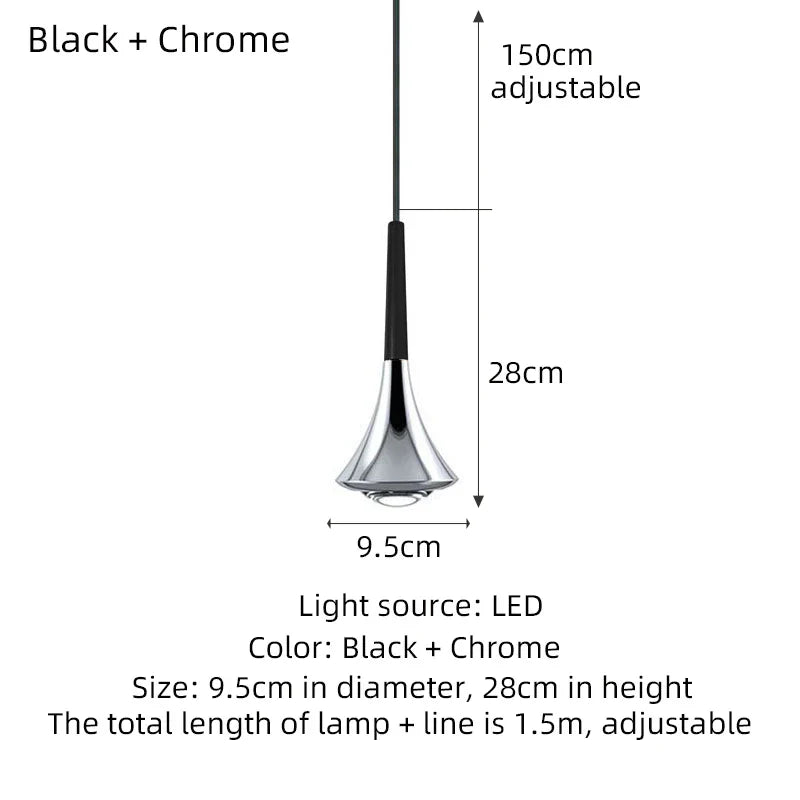 Rain Chrome Pendant Light for Dining Room Minimalism Decor Kitchen Loft