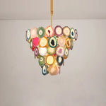 LED Agate Chandelier Lighting for Foyer - Colorized Designer Lamps