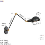 Loft Antique Edison 3-Head Black Wall Sconce Swing Arm Light