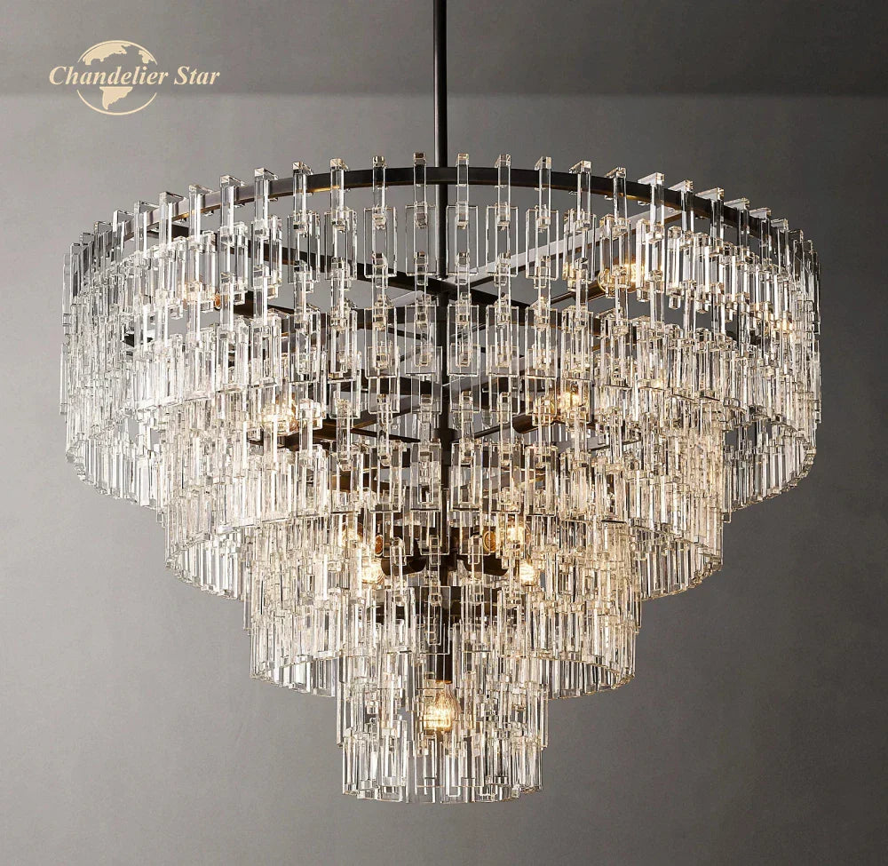 Marignan Crystal Chandelier Tiered Round Living Room Pendant Light