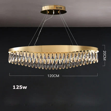 Crystal Stainless Steel LED Chandelier for Foyer