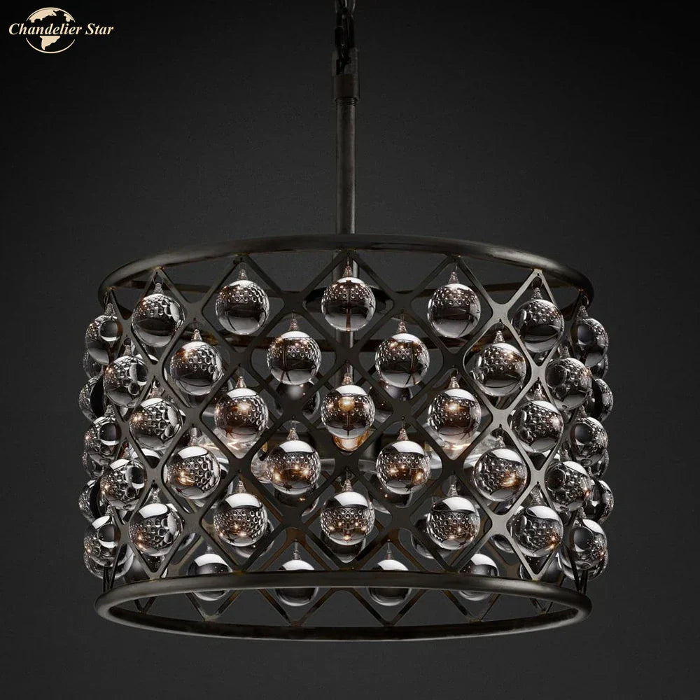 Classic Round Glass LED Chandelier for Home and Hotel Decoration