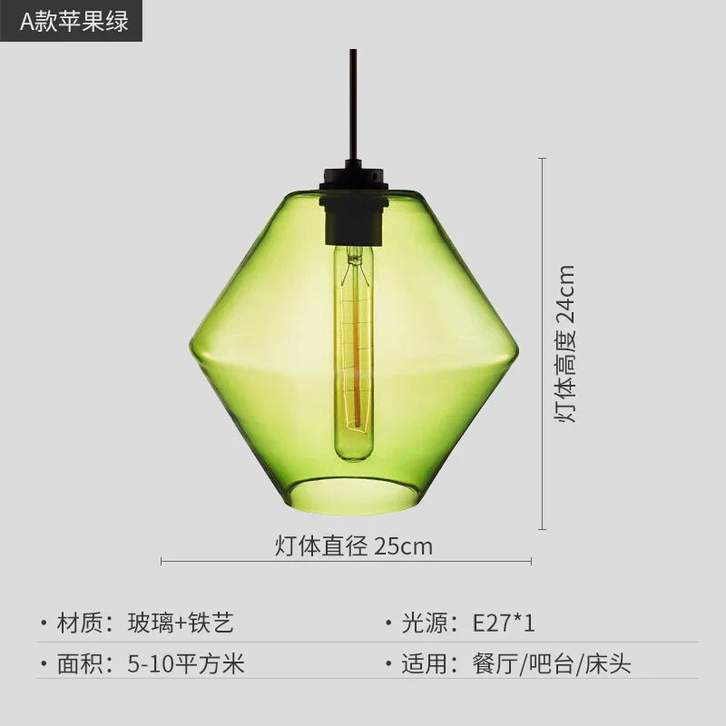 Geometric Glass Pendant Light Collection: Modern Crystalline Pendant Series