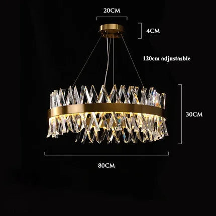 Gold Crystal LED Chandelier for Dinning Room
