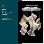Golden Love Paper Chandelier: Postmodern LED Designer Lighting for Foyer
