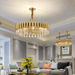 Oval Stainless Steel Crystal Chandelier for Dinning Room Lighting