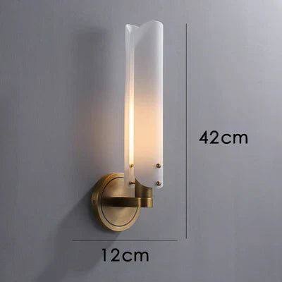 Art Deco LED Wall Sconce Copper Gold White Minimalistic Bedside Light