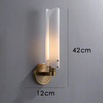 Art Deco LED Wall Sconce Copper Gold White Minimalistic Bedside Light