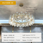 Crystal LED Chandelier for Elegant Living Room, Dining, Bedroom, Kitchen