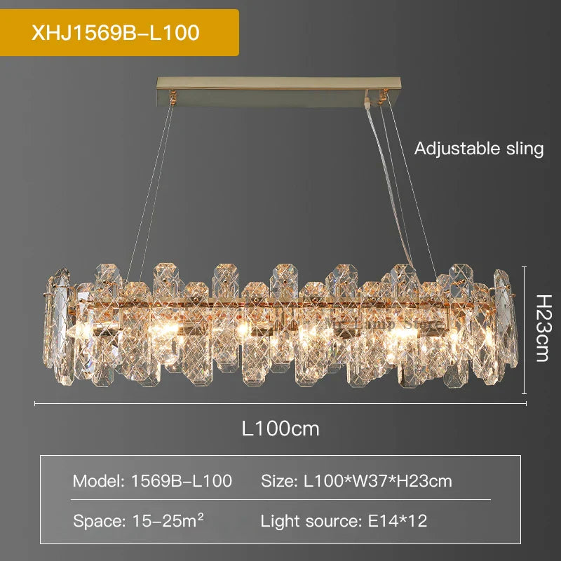 Crystal LED Chandelier for Elegant Living Room, Dining, Bedroom, Kitchen