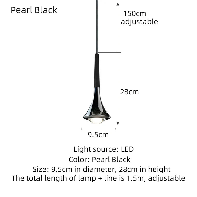 Rain Chrome Pendant Light for Dining Room Minimalism Decor Kitchen Loft