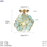 White Glass LED Ceiling Light Fixture, Nordic Modern Copper Ceiling Lamp