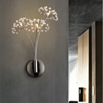 Dandelion Crystal Flower Wall Lamp for Bathroom, Bedroom, Living Room.
