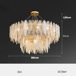 Art Deco Glass Iron LED Chandelier for Dinning Room