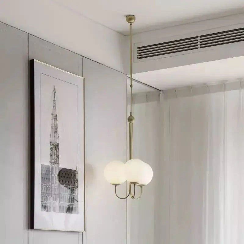Nordic Glass Ball Pendant Lights Elegant Metal Pipe Angle Pendant Light