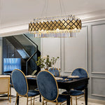 Gold LED Crystal Clear Art Deco Chandelier for Foyer
