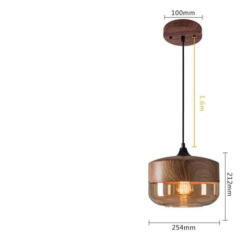 Nordic Wood LED Pendant Lights for Dinning Room Bedroom Cafe Bar Restaurant