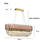 E14 LED Crystal Stainless Steel Rose Gold Pendant Lights