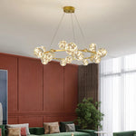 Gold LED Glass Bubble Chandelier for Dining Room and Restaurant