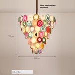LED Agate Chandelier - Modern Colorized Designer Lighting for Foyer & Dining Room