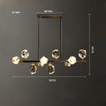 Black Crystal Copper LED Chandelier - Art Deco Hanging Lamp for Dinning Room