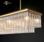 LED Glace Rectangular Chandelier Light for Dining Kitchen Living Room