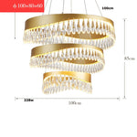 Crystal Stainless Steel LED Chandelier for Foyer