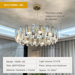 Crystal LED Chandelier for Elegant Living Room, Dining, Bedroom, Kitchen