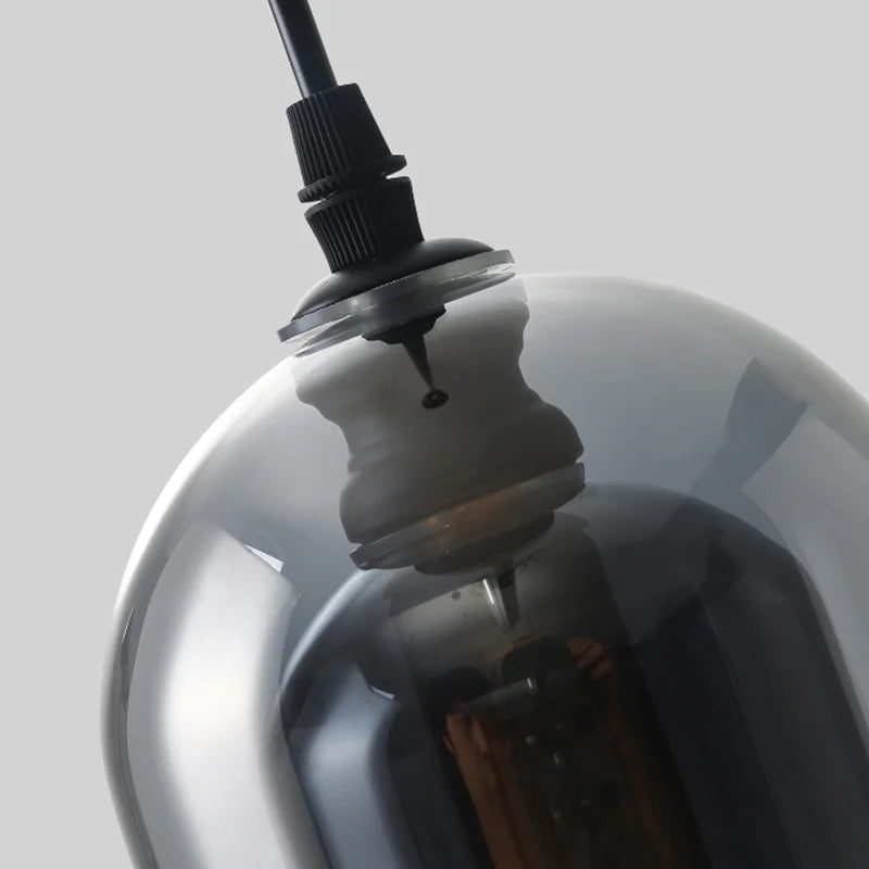 Smoke Grey Glass Chandelier for Living room Bedroom Kitchen Coffee Shop Light