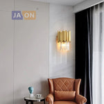 Crystal Clear LED Wall Sconce Chrome Silver Gold Wall Light for Bedroom