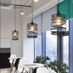 Cage Light Frame Pendant Industrial Single Head Black Nordic Creative Fixture