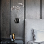 Dandelion Crystal Flower Wall Lamp for Bathroom, Bedroom, Living Room.