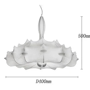 Zeppelin Silk Chandelier: Hand-Woven Modern Japanese Country Style Dining Room Lamp