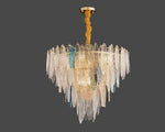 LED Glass Metal Leaf Chandelier: Luxury Postmodern Lighting for Home Decor, Bedroom, Living Room