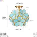 White Glass LED Ceiling Light Fixture, Nordic Modern Copper Ceiling Lamp