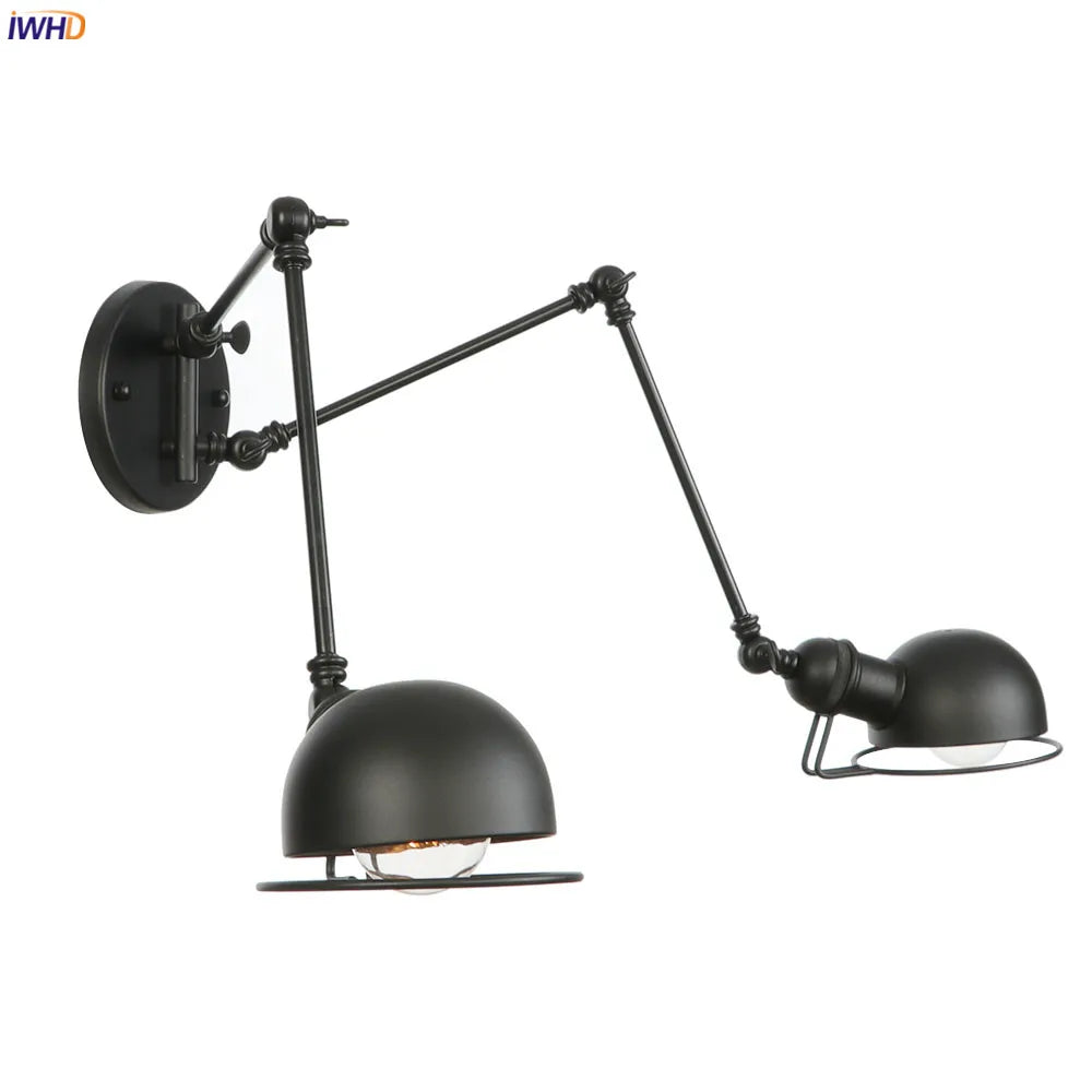 Antique Black Wall Lamp Vintage Industrial Sconce LED Applique Murale