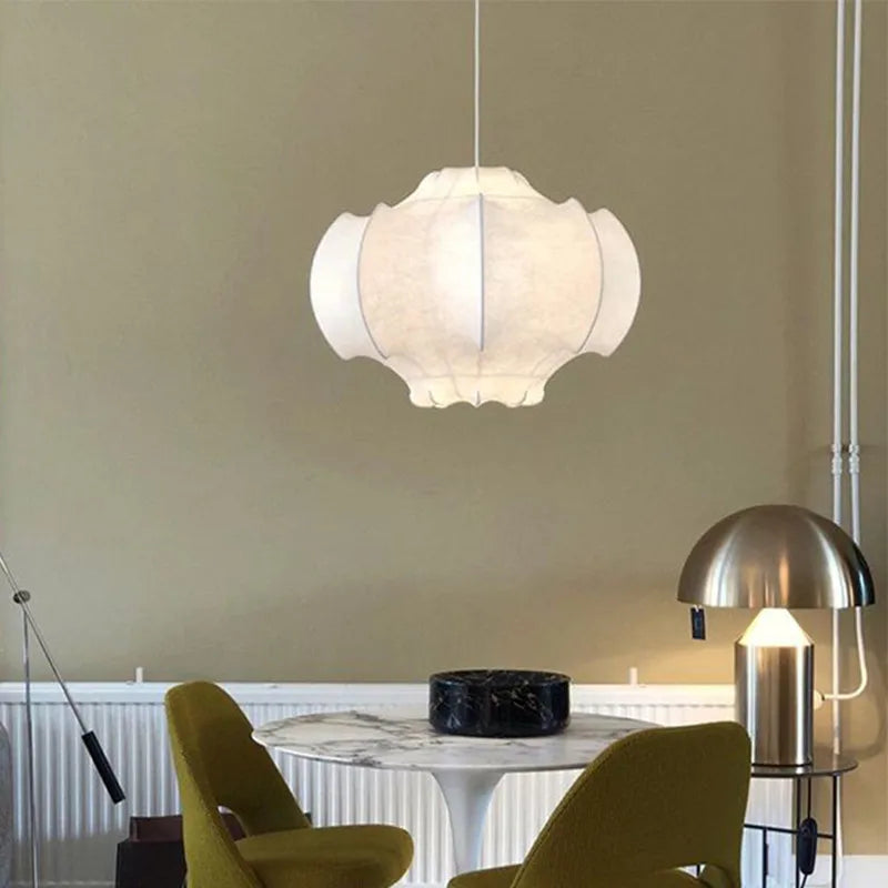 Viscontea White Fabric Chandelier for Elegant Living Spaces