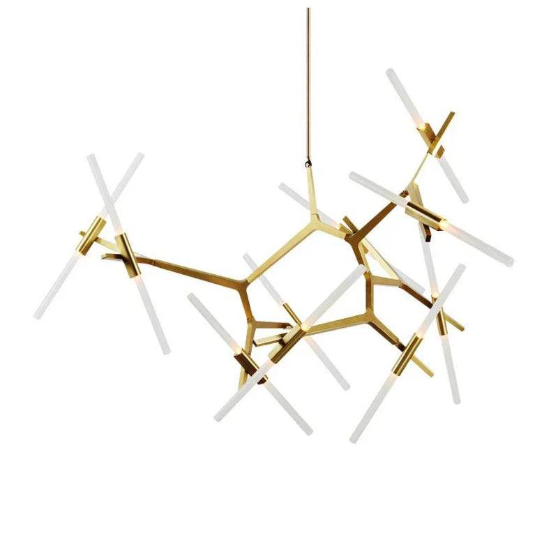 Branch Suspension Pendant Light - Gold Black G9 LED Iron Glass Fixture