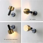 Modern Black Gold Adjustable Wall Lamp Sconce for Indoor Reading E27