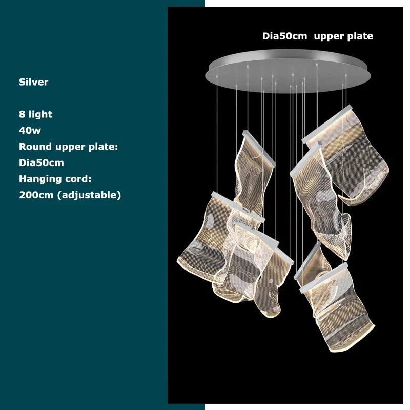 Golden Love Paper Chandelier: Postmodern LED Designer Lighting for Foyer