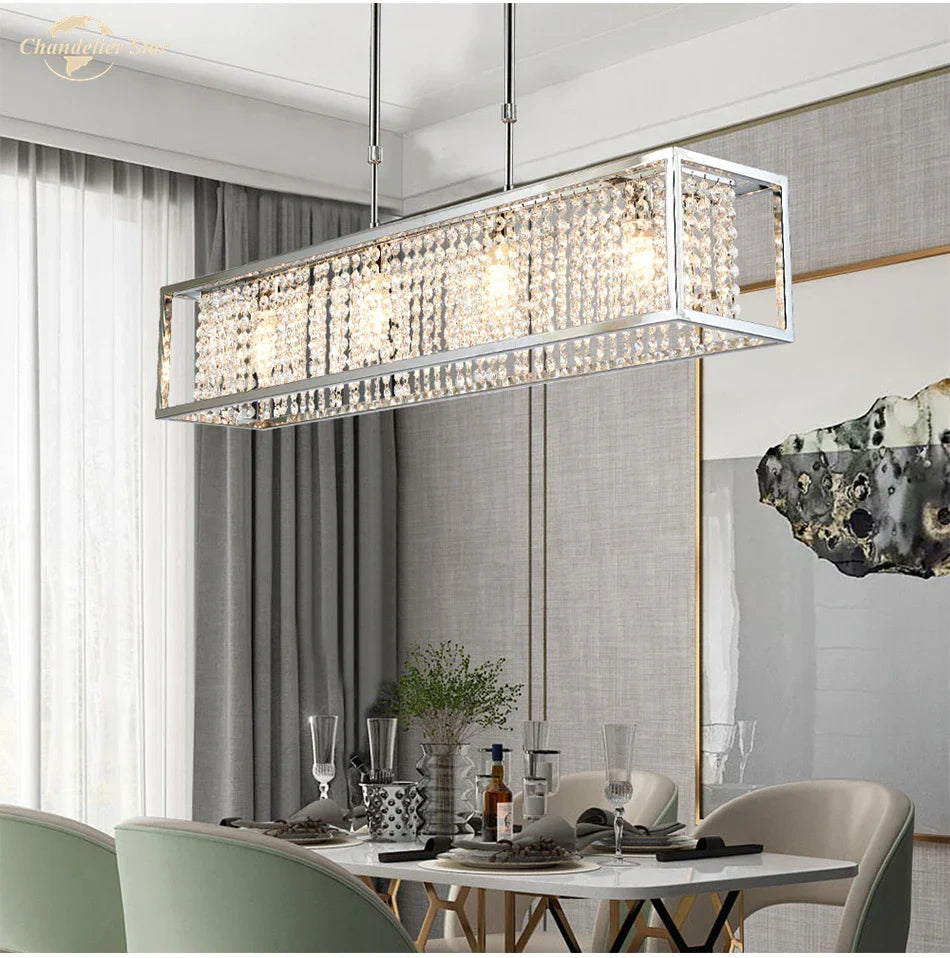 Crystal Rectangle Luxury Chandelier for Elegant Home Décor