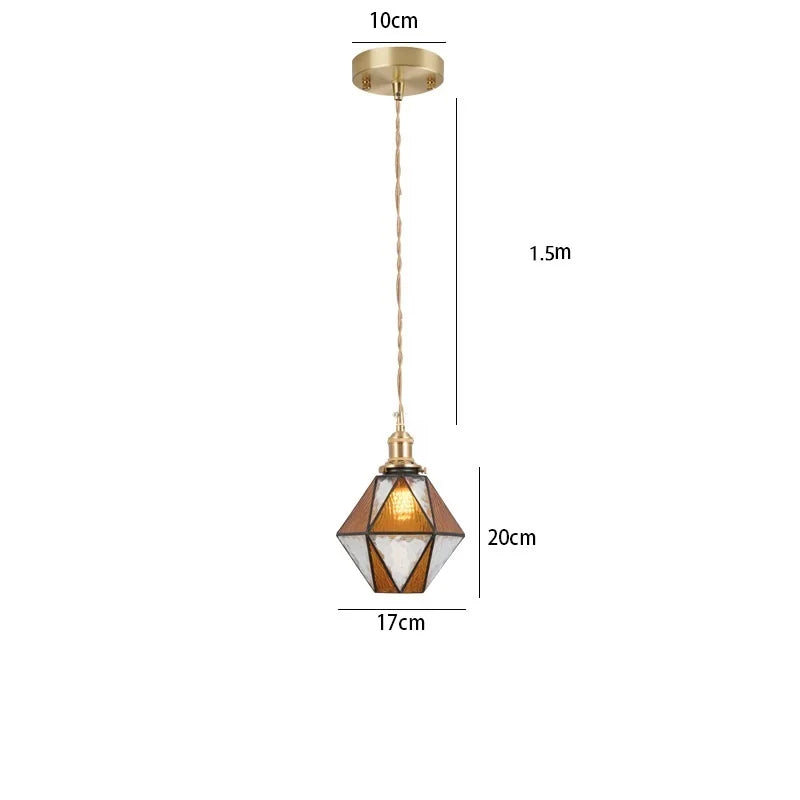 Nordic Glass LED Pendant Lamp for Cafe Bedroom Restaurant, Japanese Style