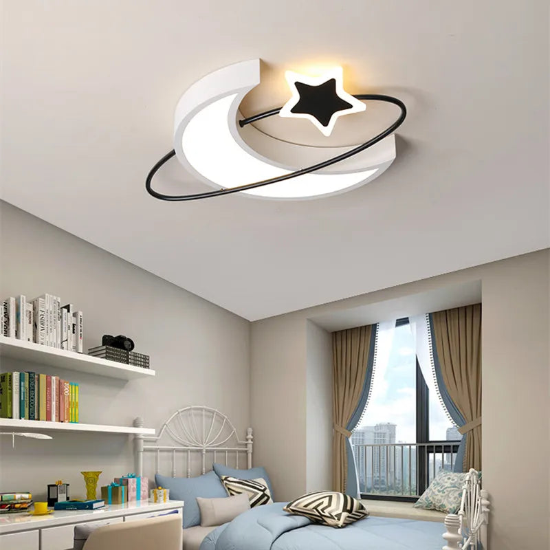 Modern Moon Ceiling Light for Kids Room and Bedroom Decoration