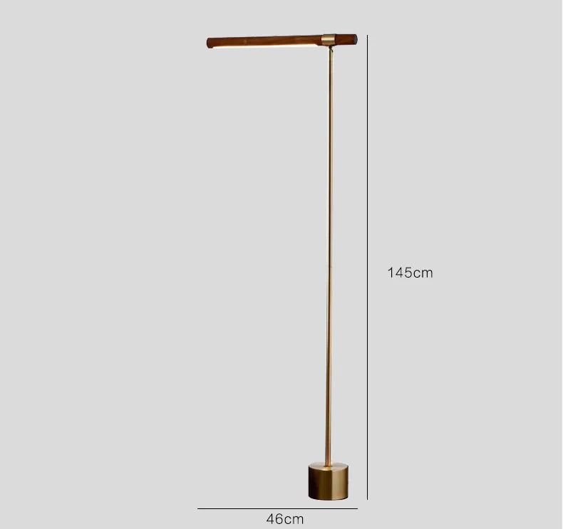Linear Wood LED Floor Lamp | Modern Minimalist Designer Vertical Loft Floor Light