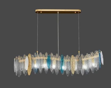 LED Glass Metal Leaf Chandelier: Luxury Postmodern Lighting for Home Decor, Bedroom, Living Room