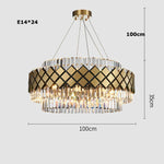 Gold LED Crystal Clear Art Deco Chandelier for Foyer